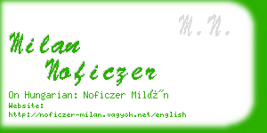 milan noficzer business card